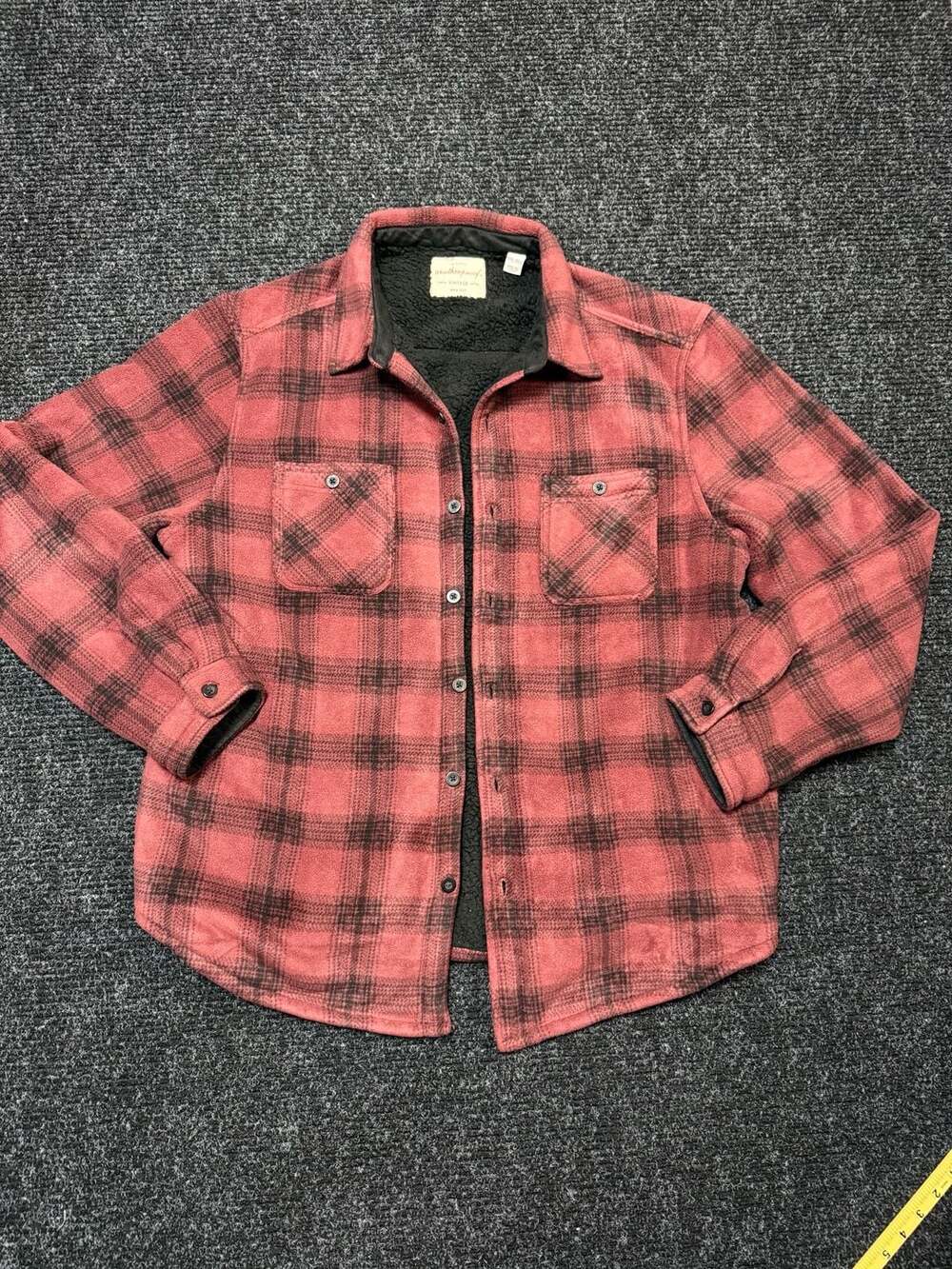 Weatherproof Mens Vintage Flannel Shacket Size XXL Red Black Plaid Fall Layers C